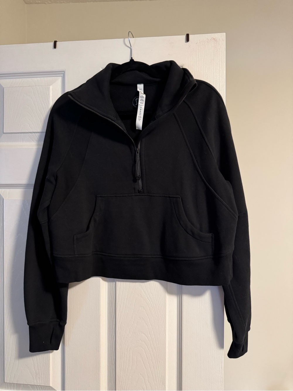 Lululemon Black Half-Zip Hooded Pullover Top